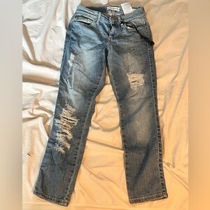 GUESS Skinny Blue Distressed Denim Jeans Sexy Curve Size 24